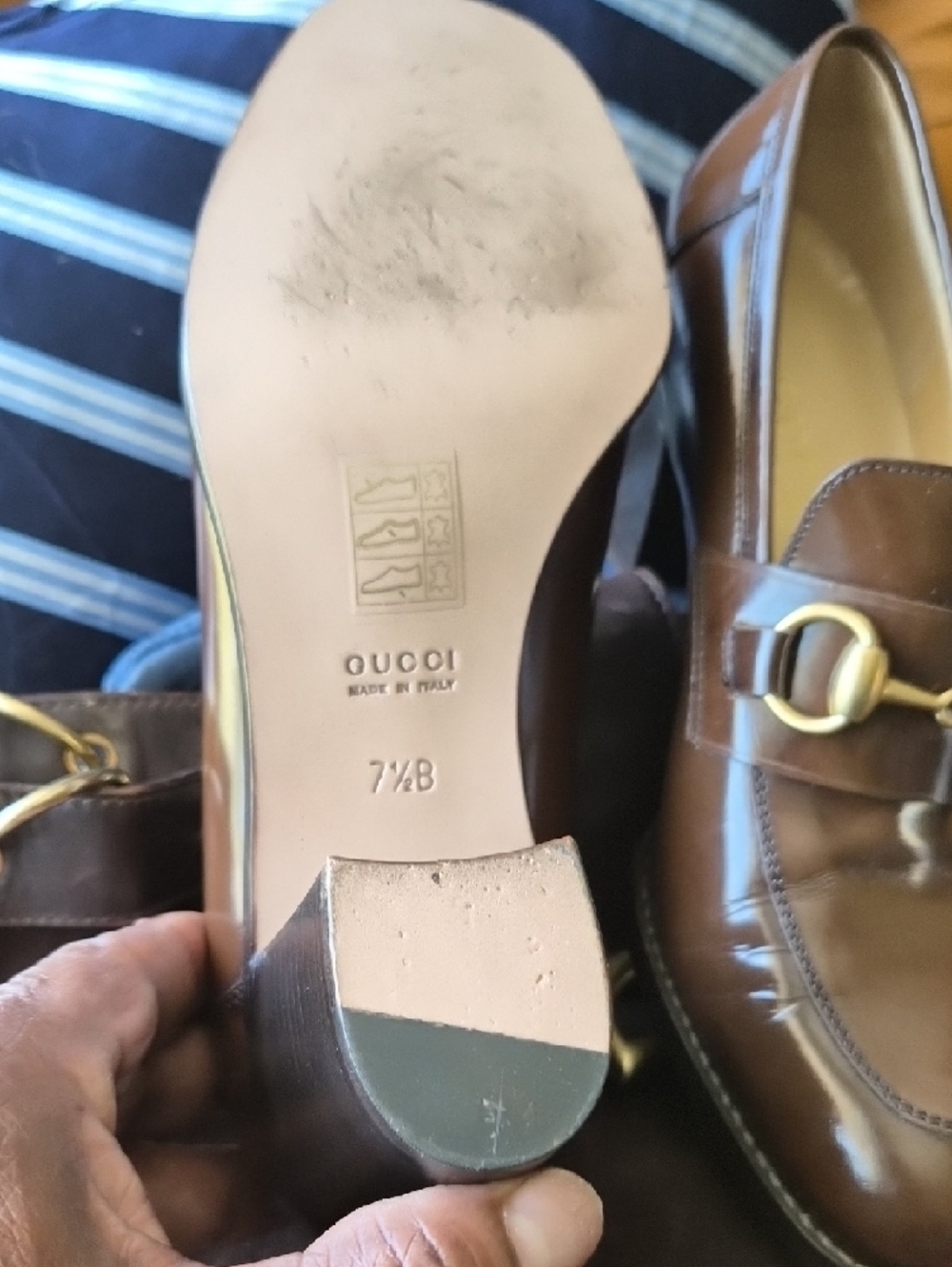 VINTAGE GUCCI Brown Leather Horsebit Loafers - Picture 7 of 7